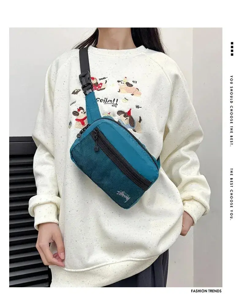 Stussy Mesh Pocket Teal Crossbody Bag