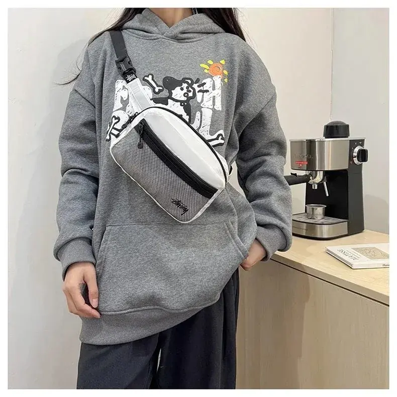 Stussy Mesh Pocket White Crossbody Bag