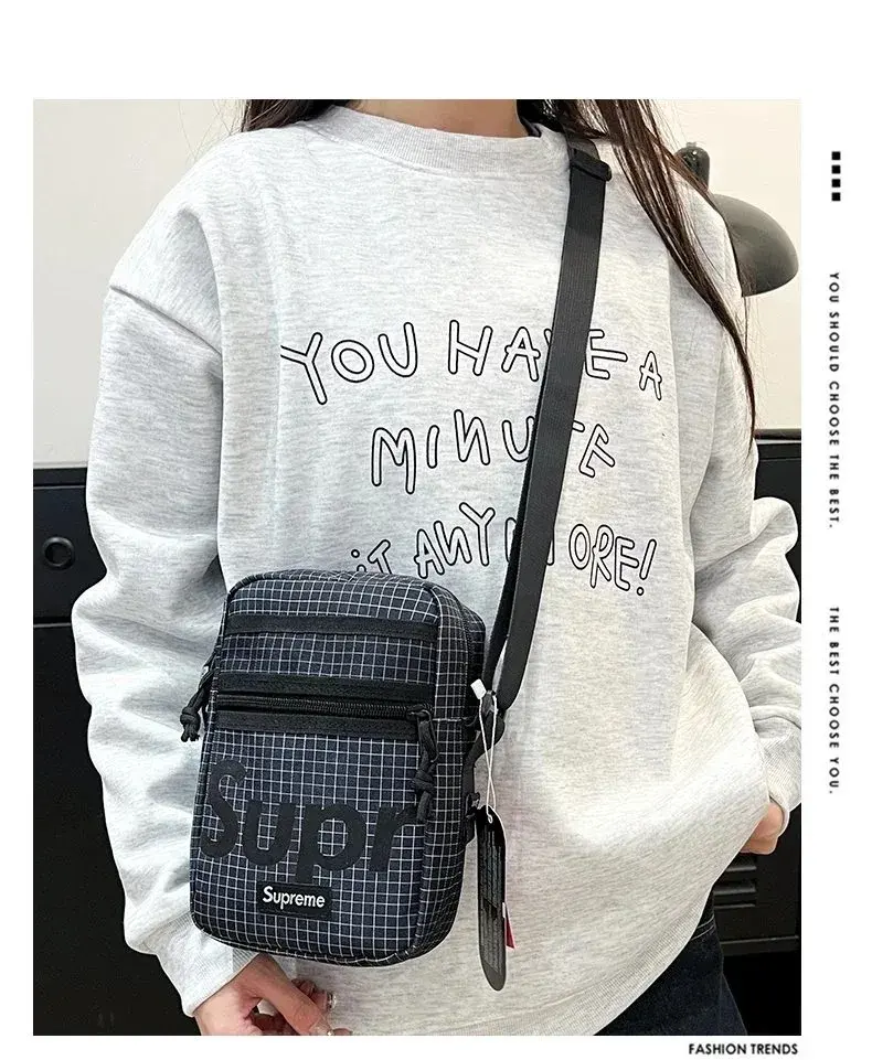 Supreme Grid Crossbody Bag Black
