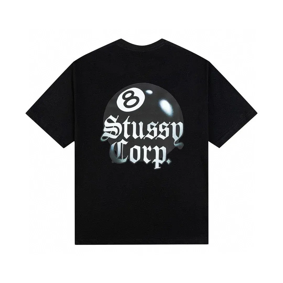 Stussy 8 Ball Corp Black Tee