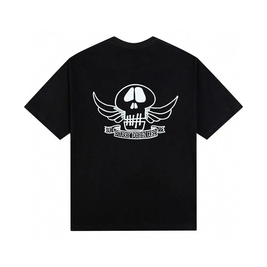 Stussy Winged Skull Black Tee