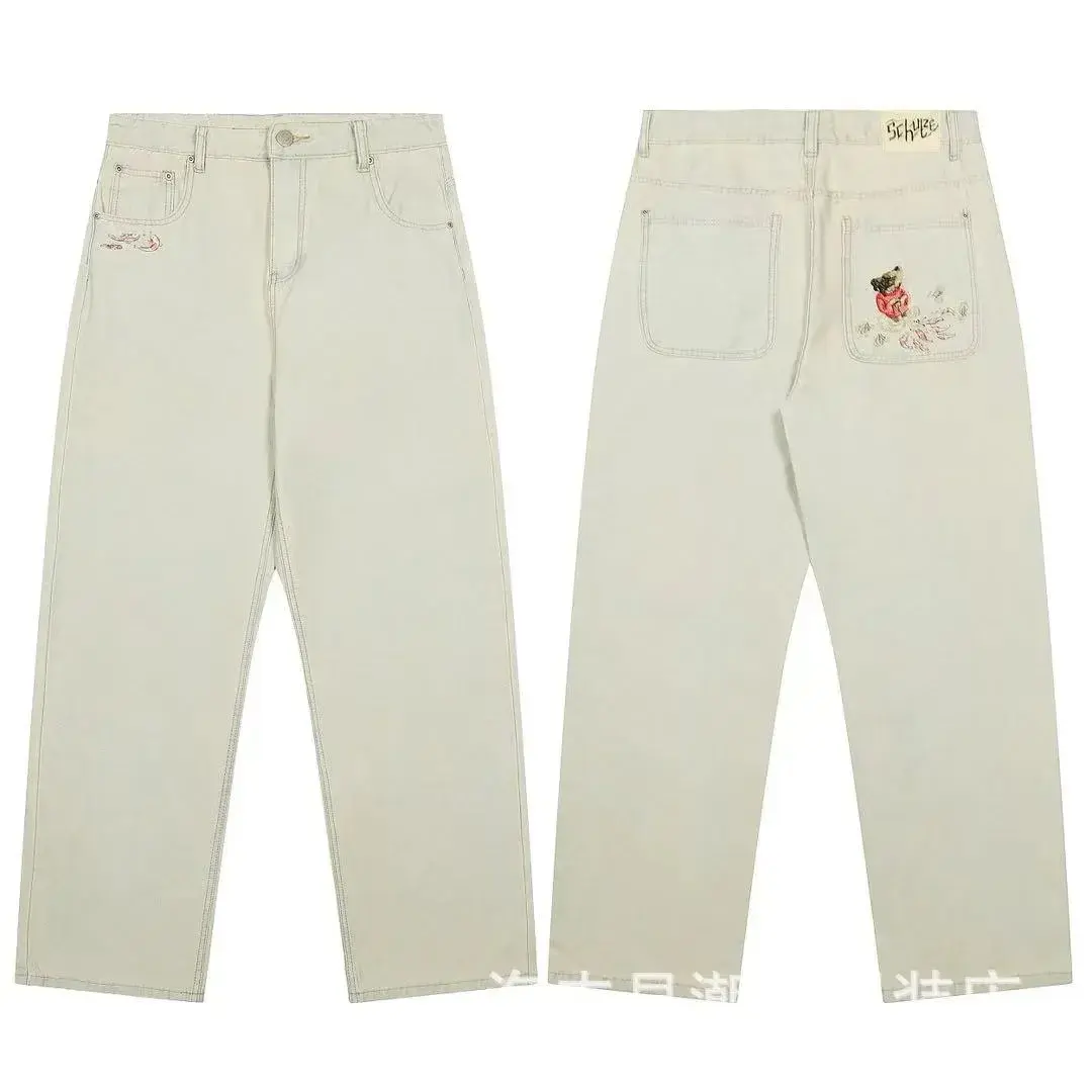 Schulze Bear Graphic Off-White Jeans