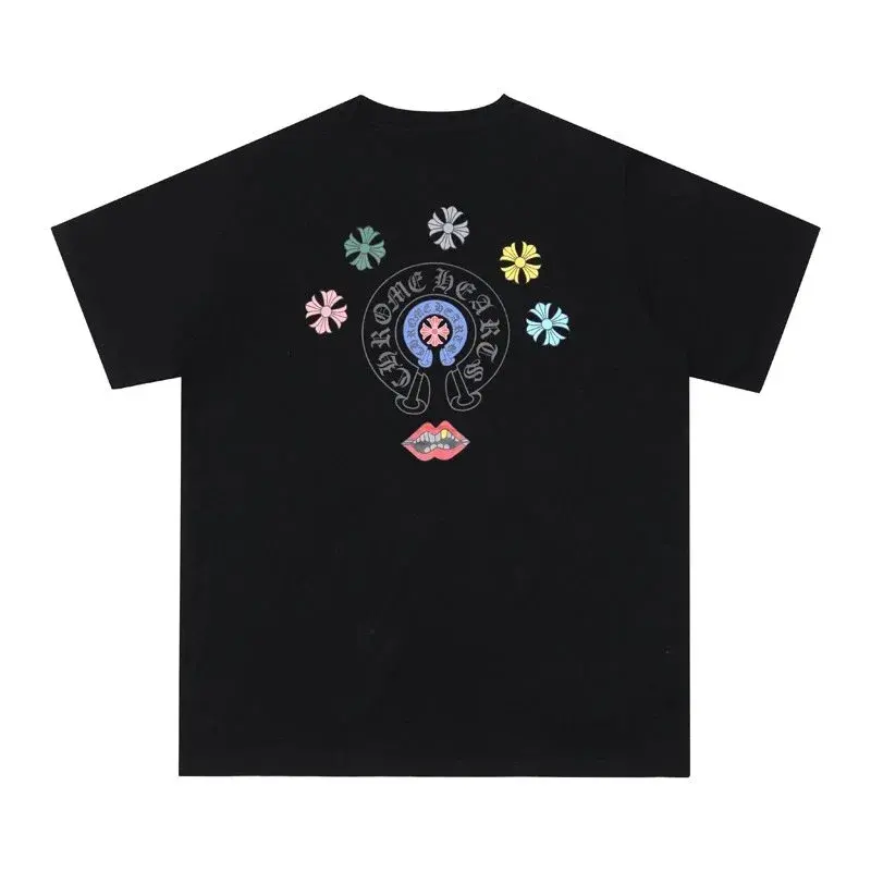 Chrome Hearts Rolling Stones Lips Cross T-Shirt Black