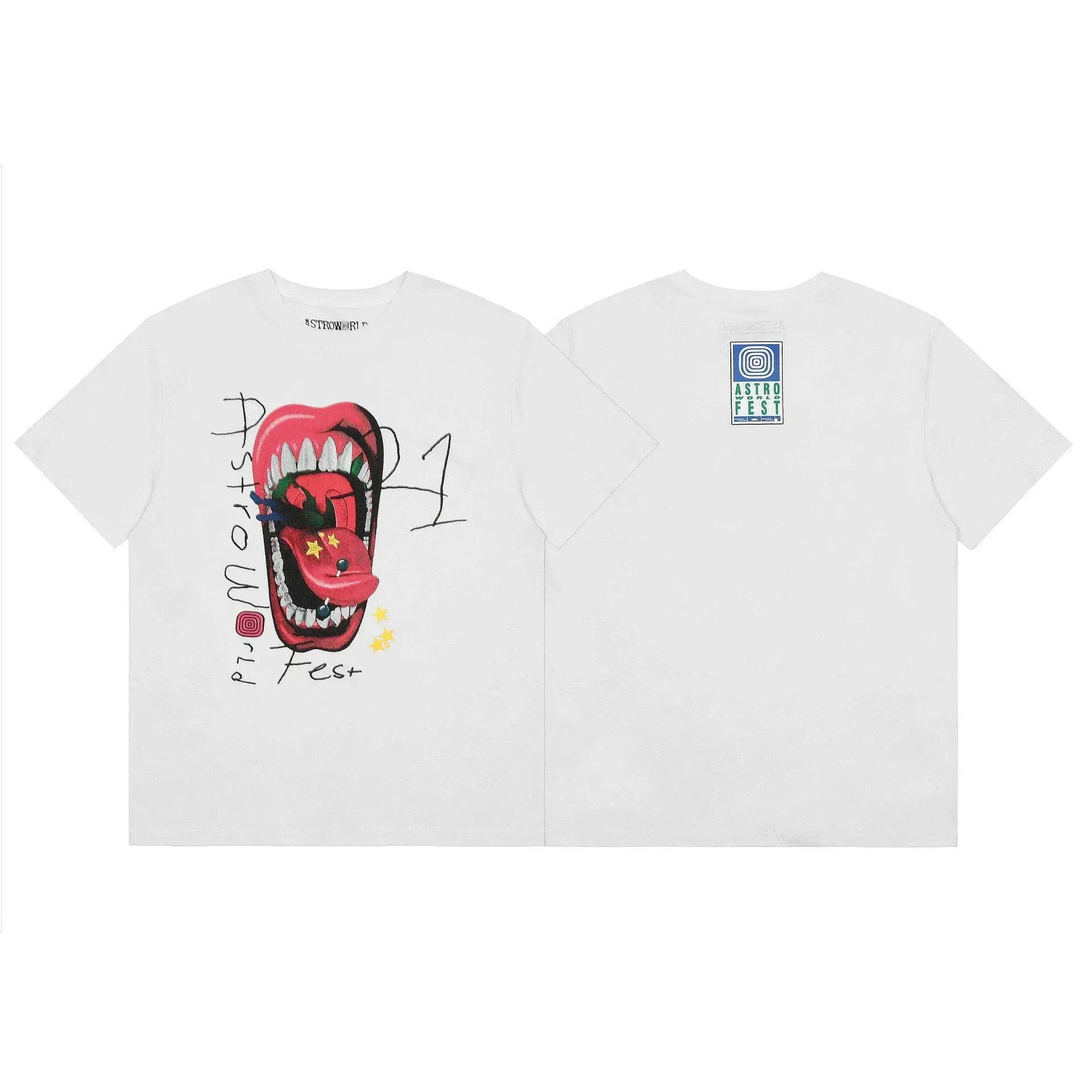 Travis Scott Astroworld Fest Open Mouth T-Shirt White
