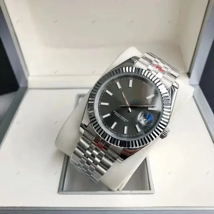 Rolex Datejust Grey Dial Fluted Bezel Jubilee Bracelet