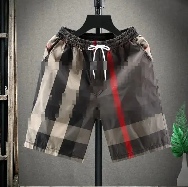 Burberry Oversized Check Beach Shorts Dark Grey