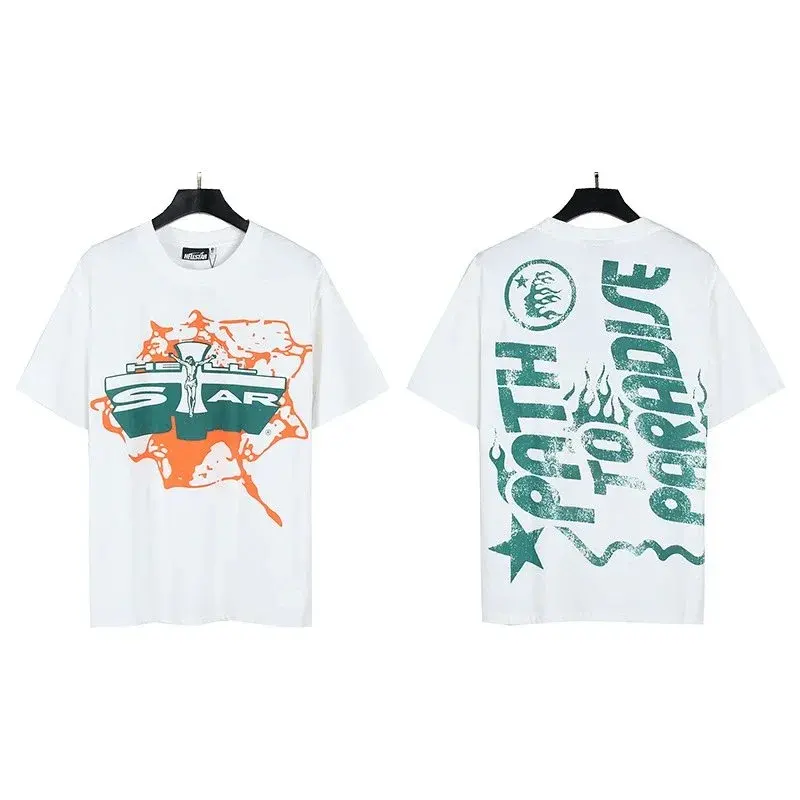 Hellstar Path to Paradise Cross T-Shirt White Green