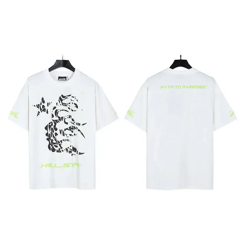 Hellstar Path to Paradise Tribal Face T-Shirt White Lime