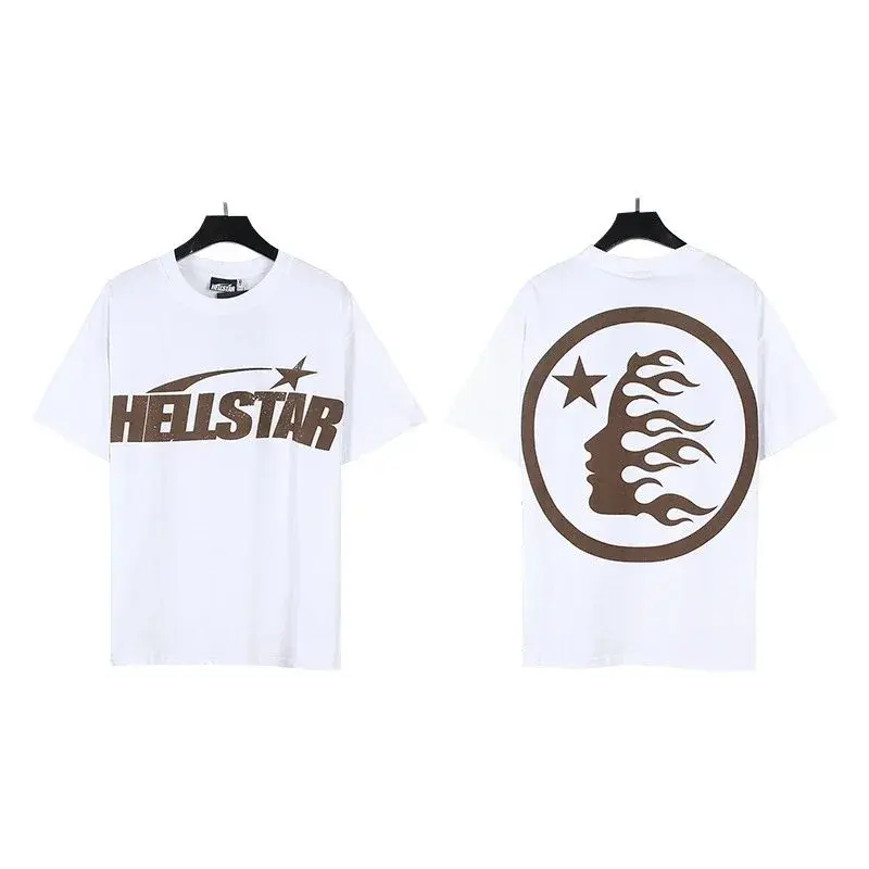Hellstar Flame Head Logo T-Shirt White Brown