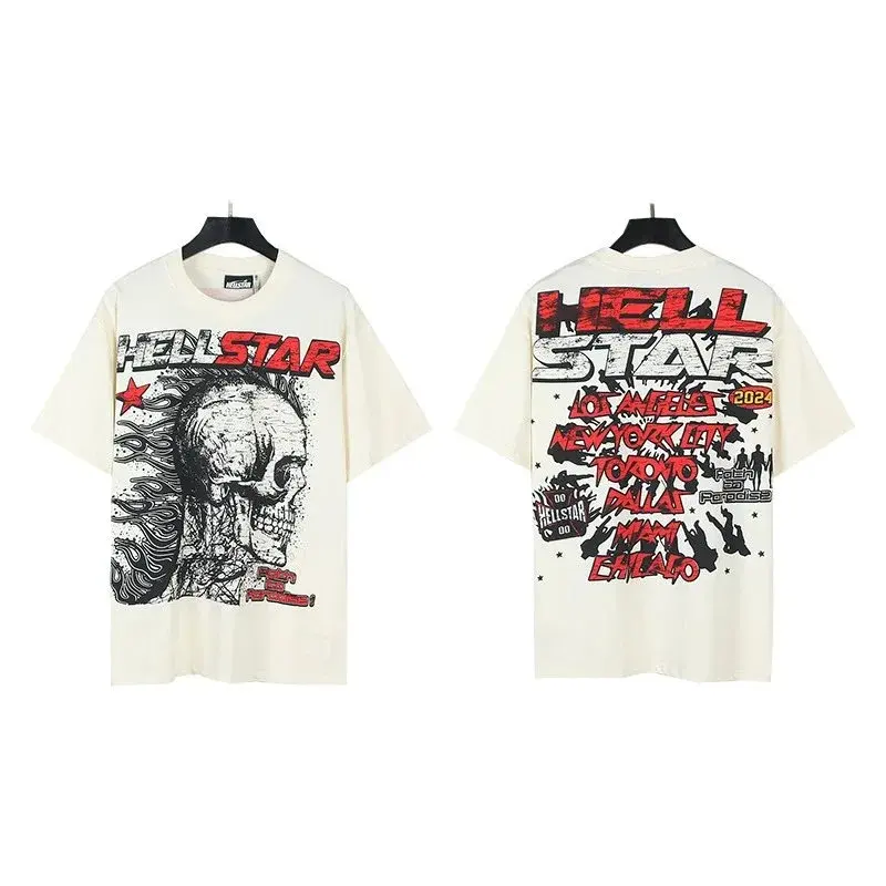 Hellstar 2024 Tour Skull T-Shirt Cream Red