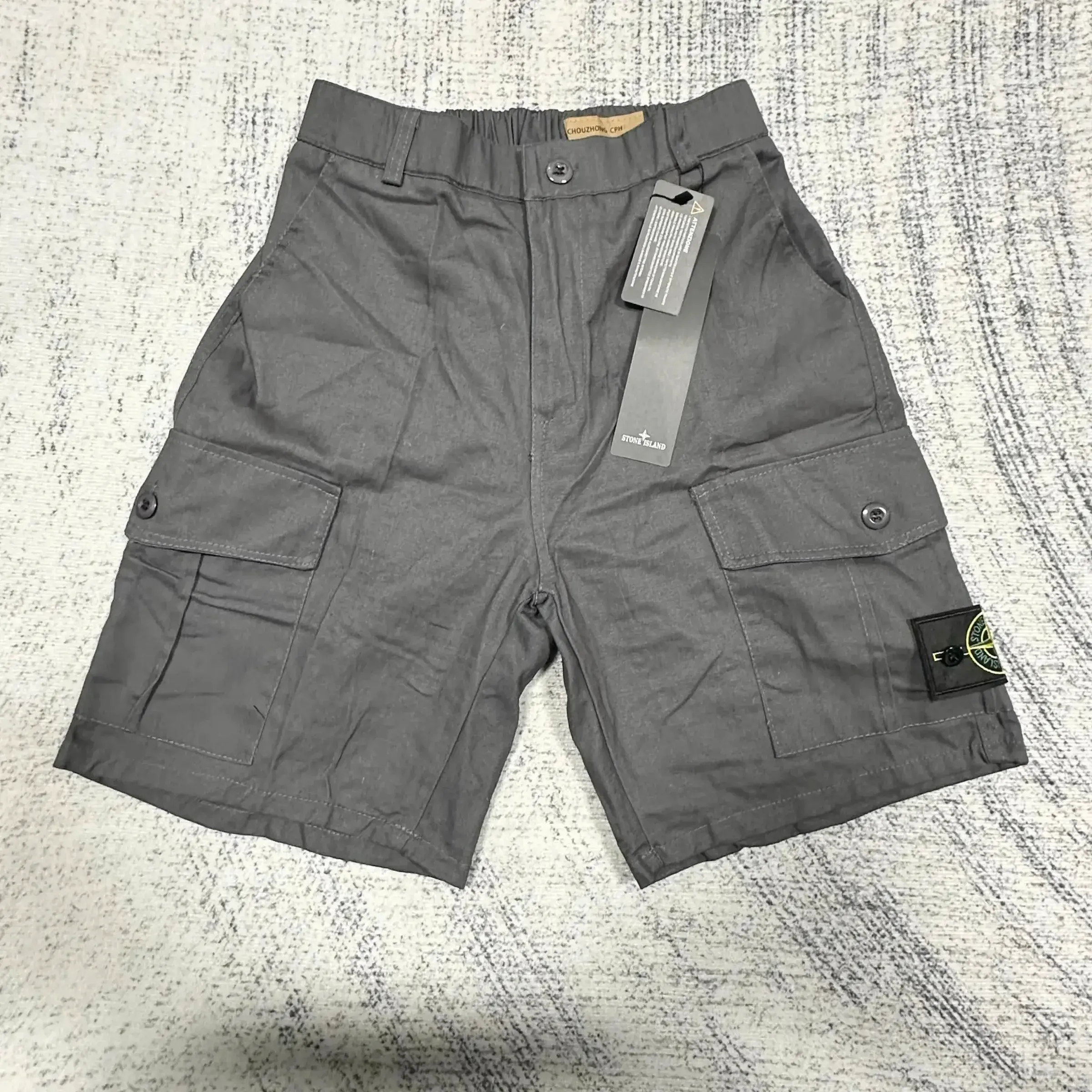 Stone Island Badge Cargo Shorts Grey