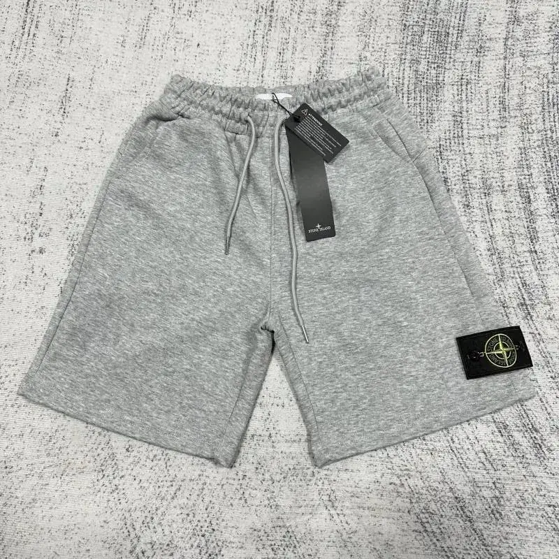 Stone Island Compass Badge Sweatshorts Grey Melange