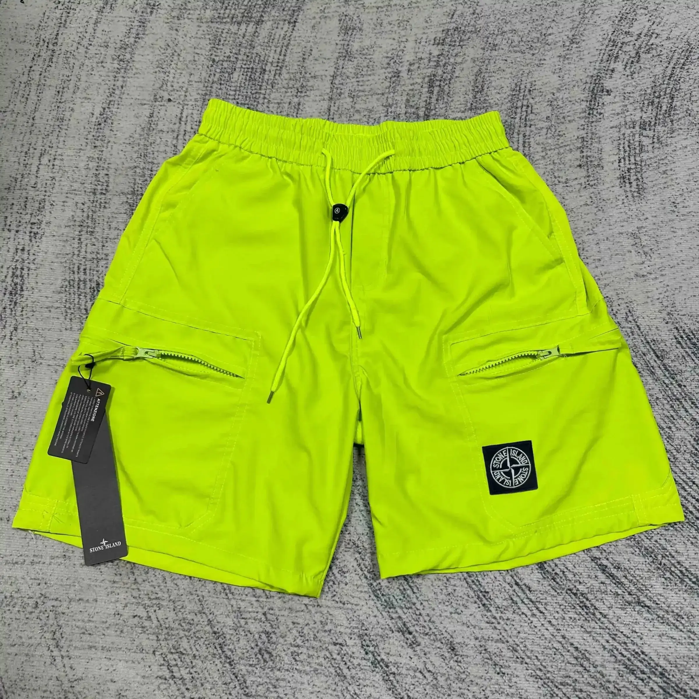 Stone Island Cargo Shorts Neon Green