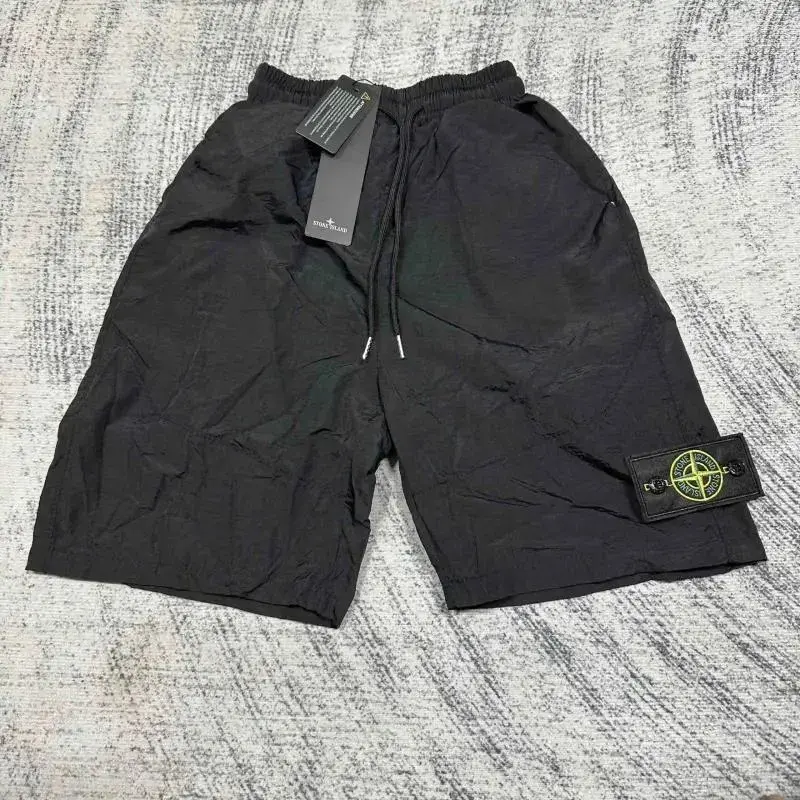 Stone Island Badge Nylon Shorts Black