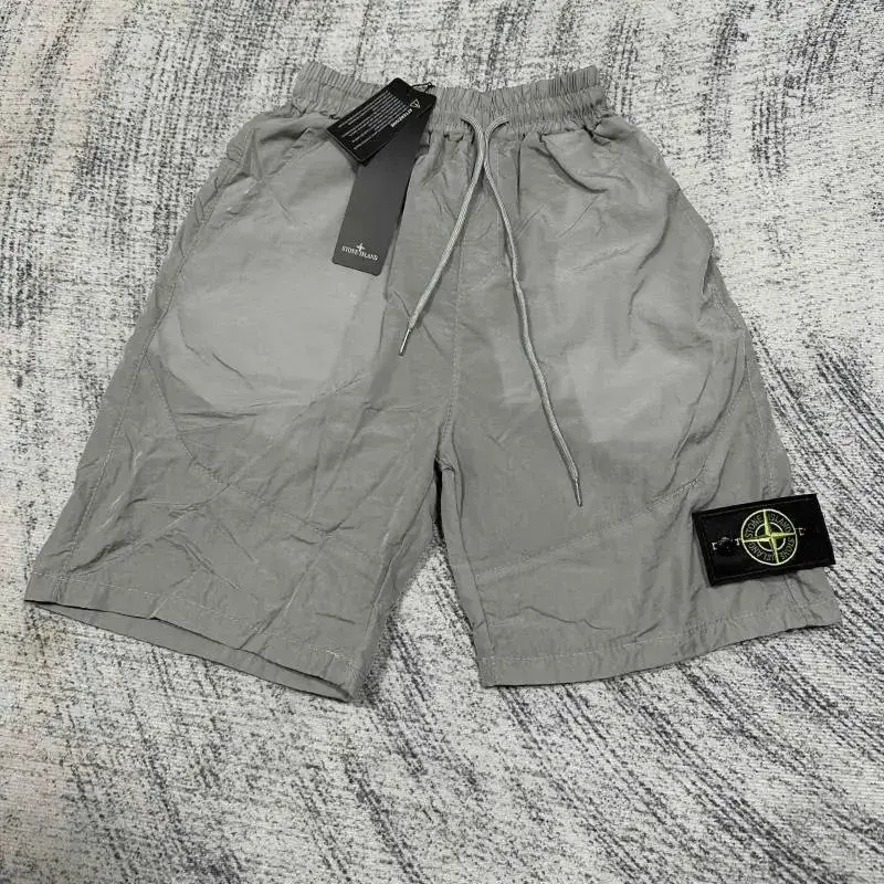 Stone Island Badge Nylon Shorts Grey