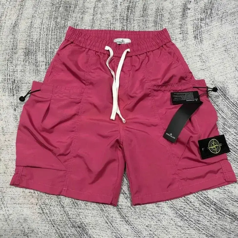 Stone Island Bungee Cargo Shorts Pink