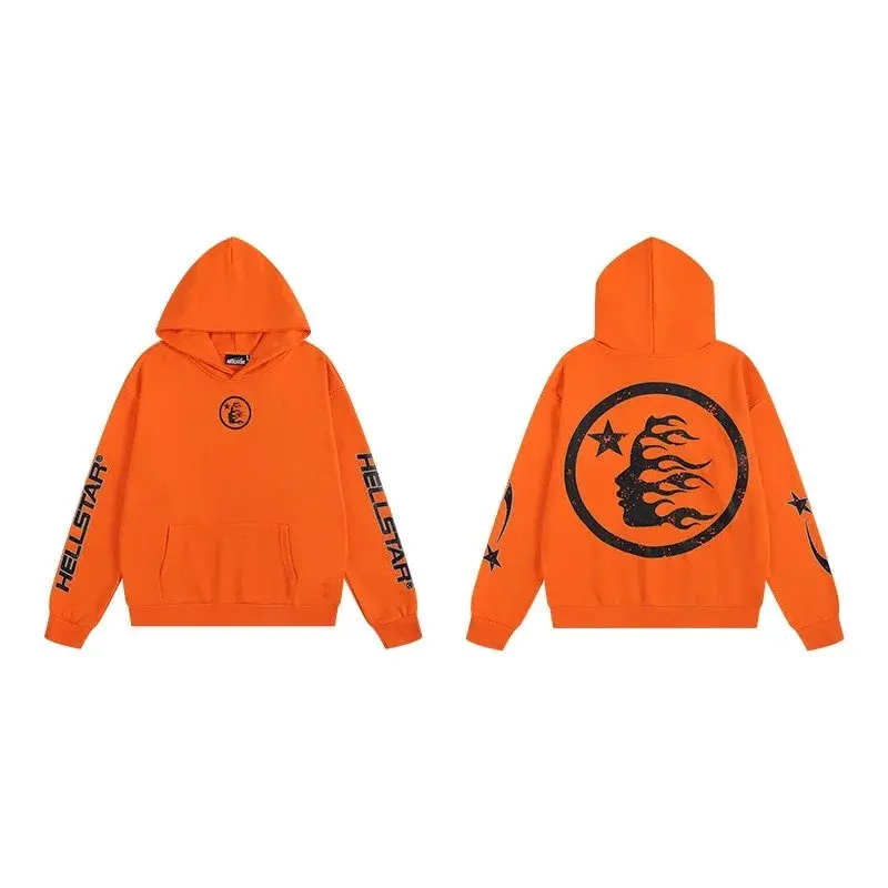 Hellstar Flame Face Hoodie Orange