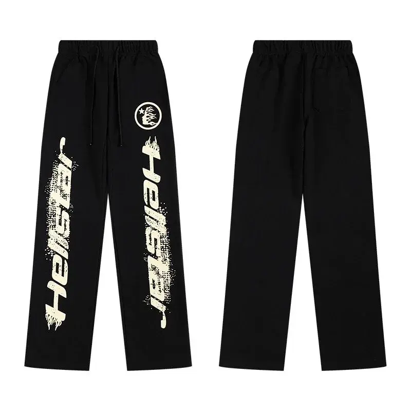 Hellstar Halftone Flame Face Sweatpants Black White