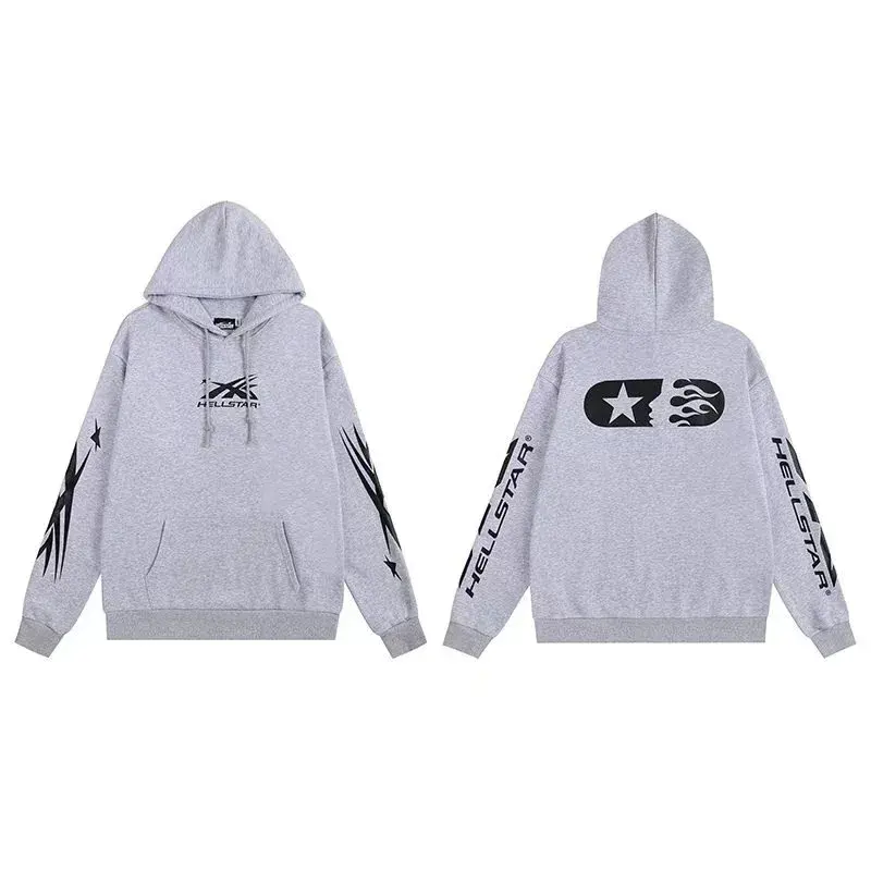 Hellstar Capsule Logo Hoodie Heather Grey