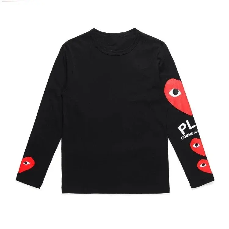 Comme des Garçons PLAY Multi Heart Sleeve Long-Sleeve T-Shirt Black