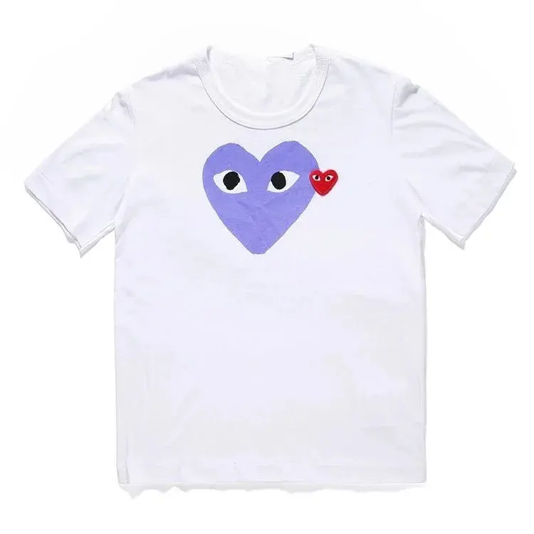 Comme des Garçons PLAY Double Heart T-Shirt White Purple