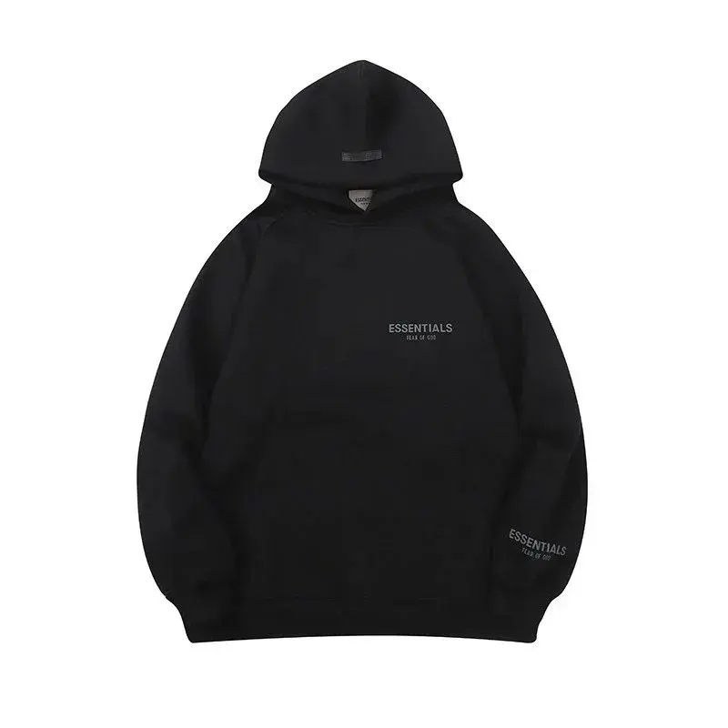 Fear of God Essentials Left Chest Logo Hoodie Black