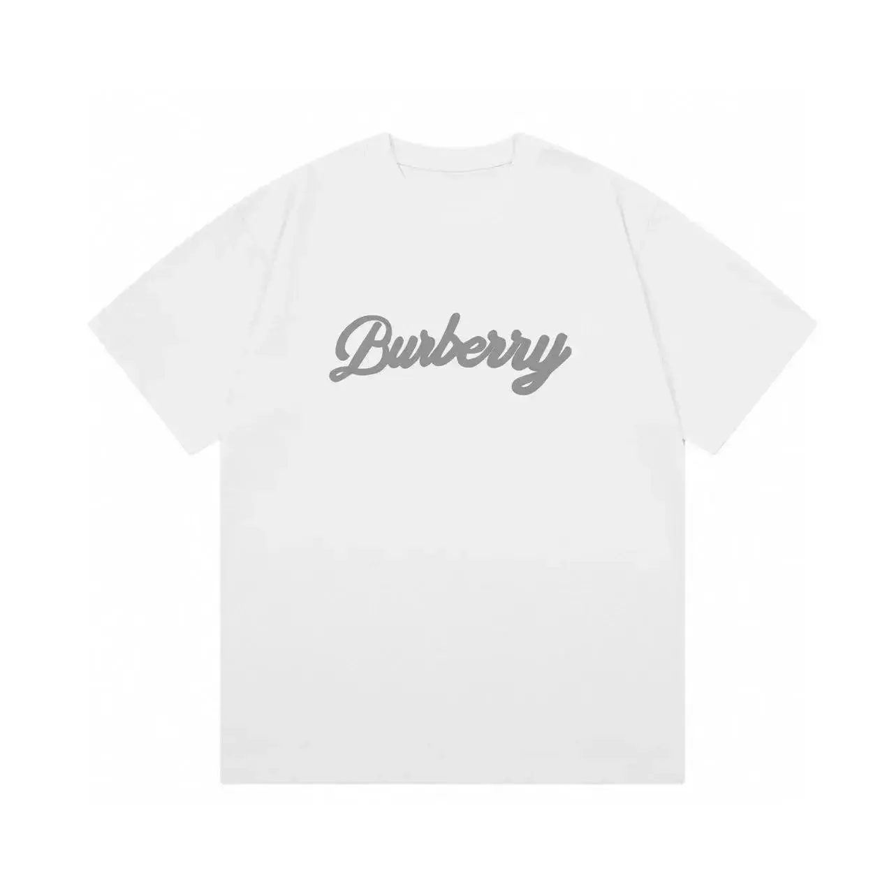 Burberry Script Logo T-Shirt White Grey