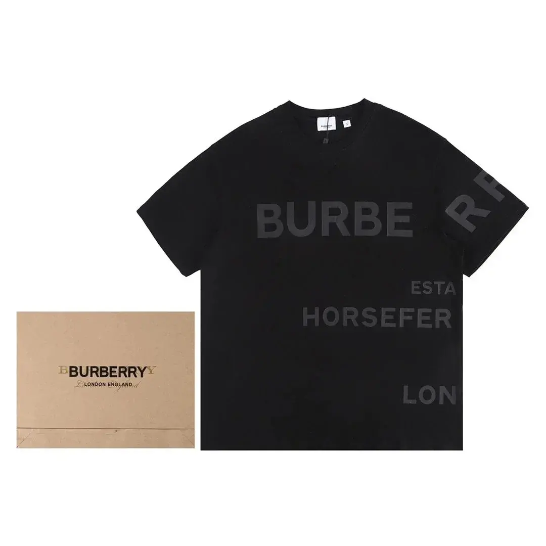 Burberry Horseferry Print Cotton Oversized T-Shirt Black