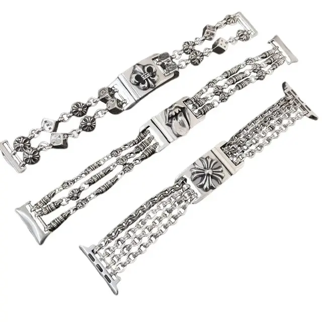 Chrome Hearts-Style Metal Apple Watch Band