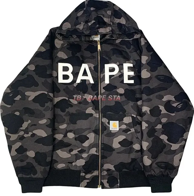 Bape Camo Logo Zip-Up Hoodie