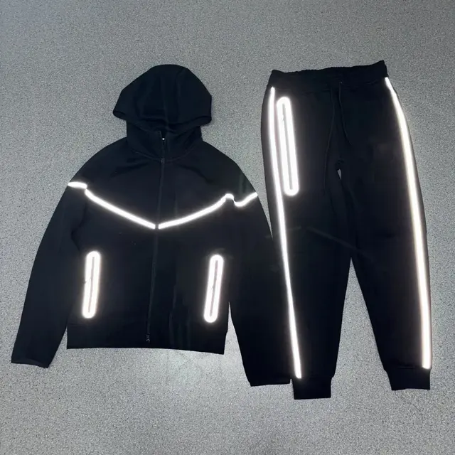 Nike Reflective Zip-Up Tracksuit Black