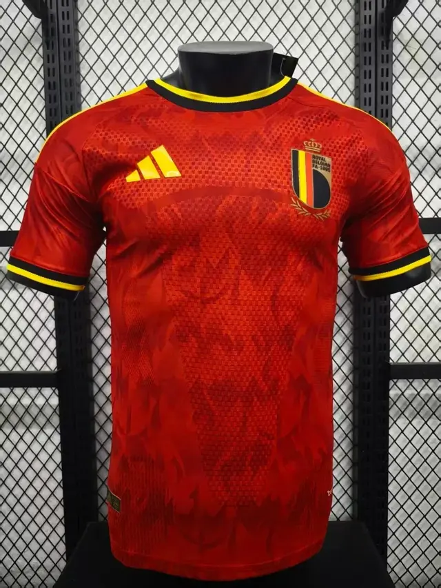 The home jersey of the Belgian national men football team designed by Adidas