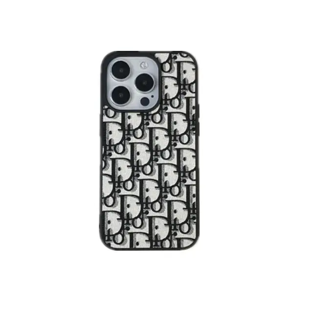 Dior black and white full print Oblique monogram phone case