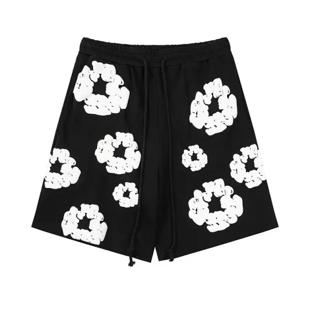 Denim Tears-Style "Cotton Wreath" Foam Print Shorts