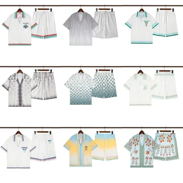 Casablanca-Style Cuban Collar Shirt & Shorts Set