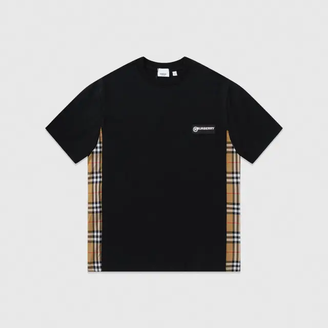 Burberry Vintage Check Panel Black T-Shirt