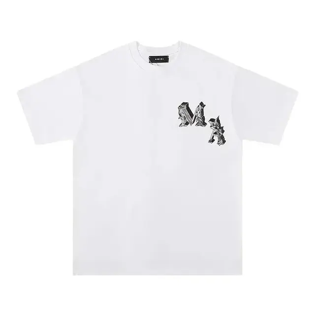 AMIRI Gothic-Style Metallic "MA" Logo T-Shirt