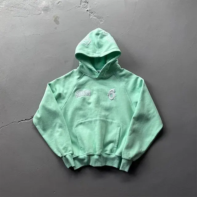 Sixpm Mint Green Distressed Hoodie