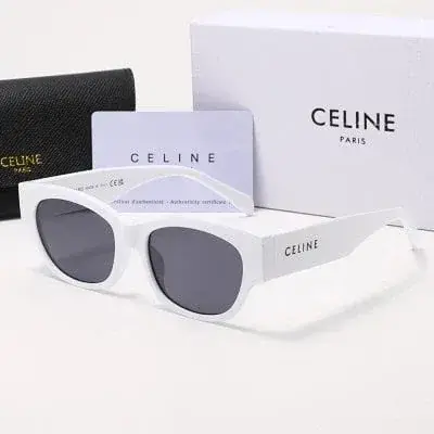 Celine Triomphe Rectangular Sunglasses White
