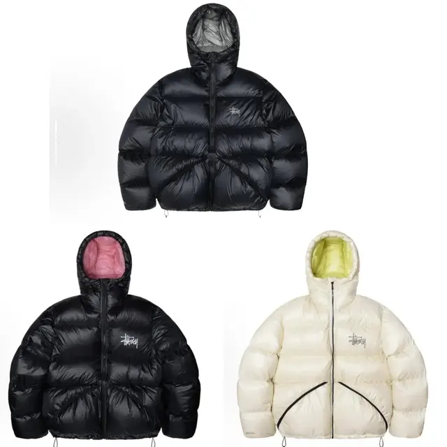 Stussy Logo Hooded Puffer Jacket