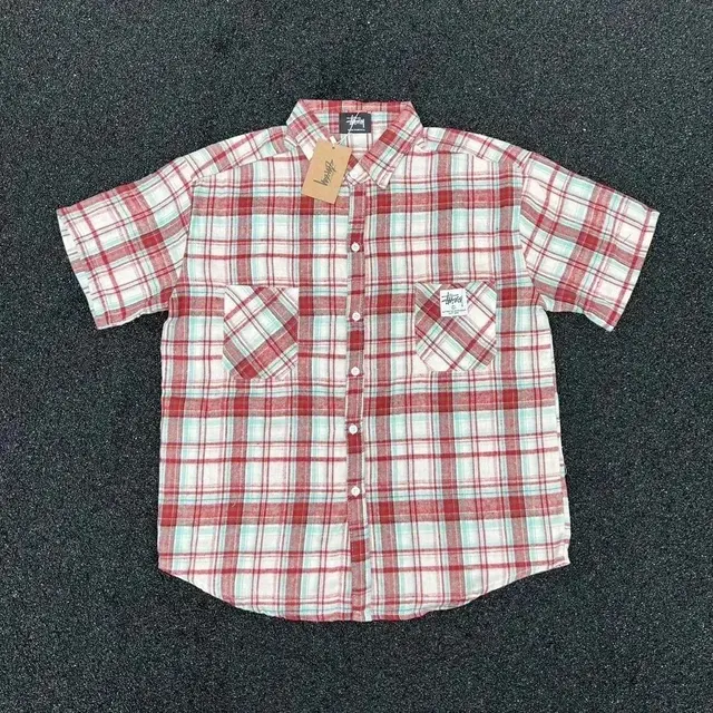Stussy Red Plaid Short-Sleeve Shirt