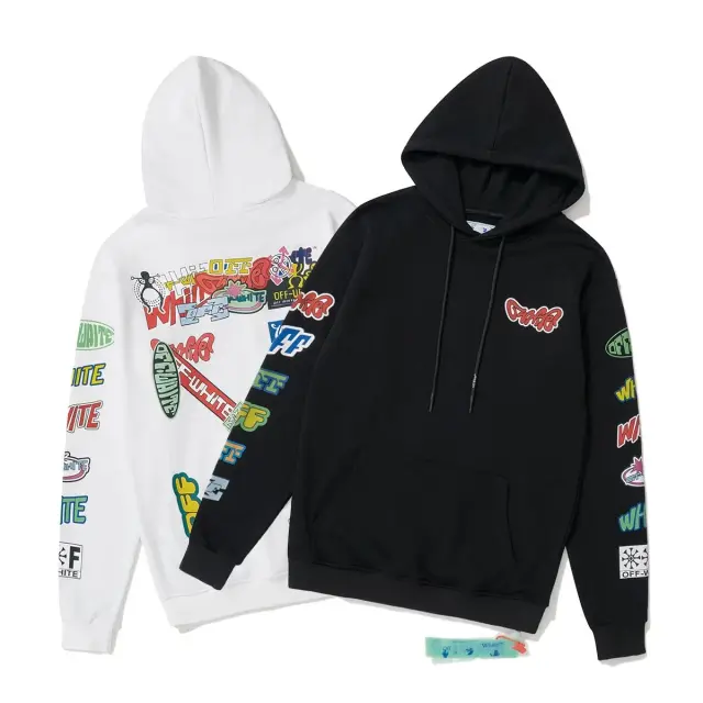 Off-White Multicolor Graphic Hoodie