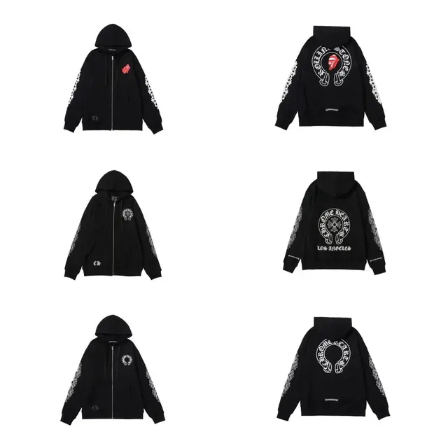 Chrome Hearts-Style Zip-Up Hoodie