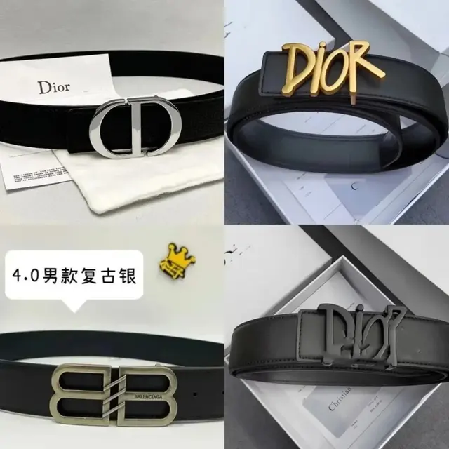 Dior and Balenciaga Logo Belts