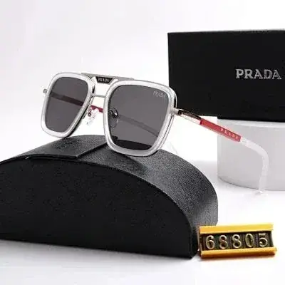 Prada translucent white frame double bridge sunglasses