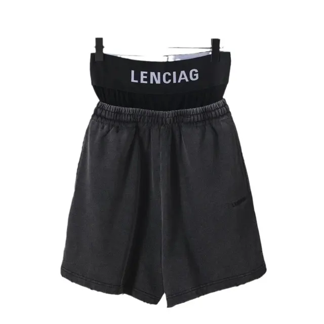 Balenciaga-Style Distressed Sweatpants with Double-Layered Waistband