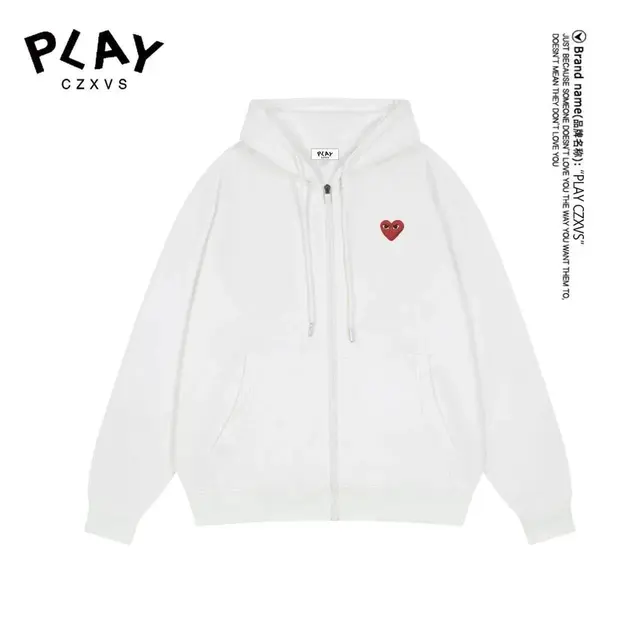 Comme des Garcons Play Heart Logo Zip-Up Hoodie