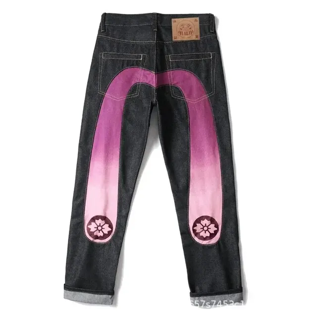EVISU Classic Gradient "Big M" Cherry Blossom Jeans