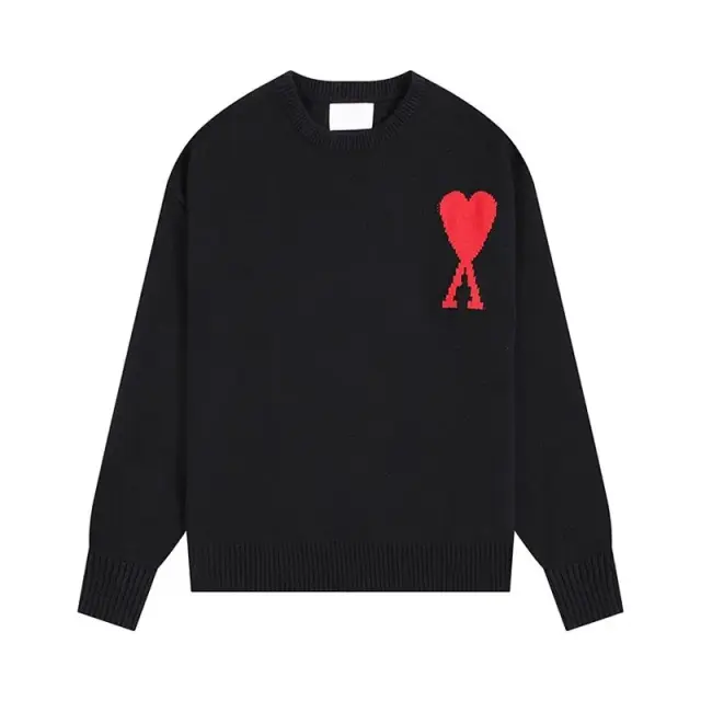 AMI Paris Heart Logo Knit Sweater