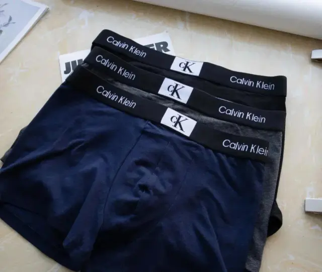 Calvin Klein Cotton Stretch Boxer Briefs 3-Pack Blue Grey Black